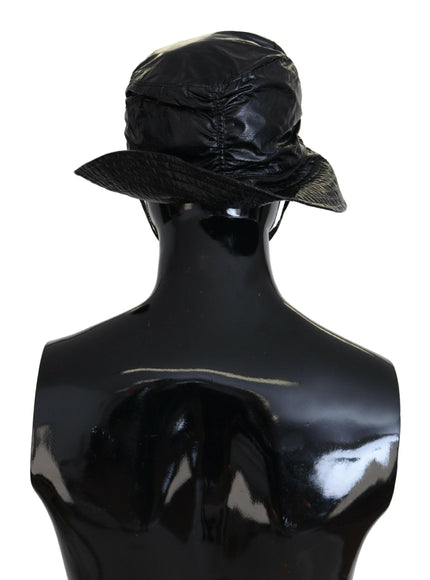 Dolce & Gabbana Black Quilted Faux Leather Women Bucket Cap Hat - Ellie Belle