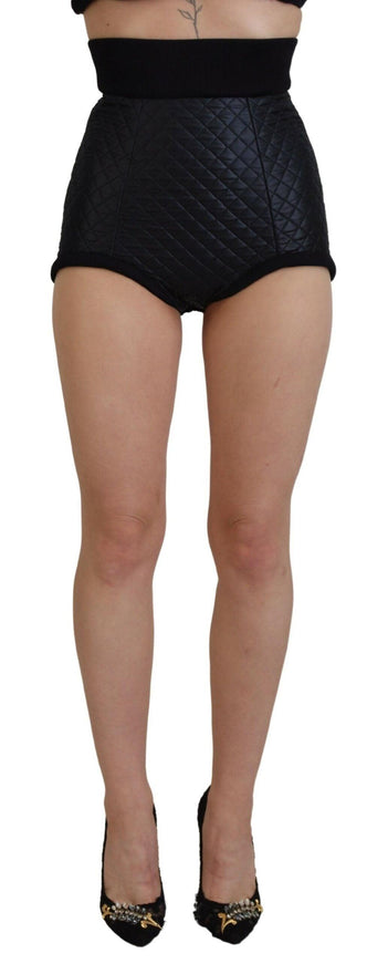 Dolce & Gabbana Black Quilted High Waist Hot Pants Shorts - Ellie Belle