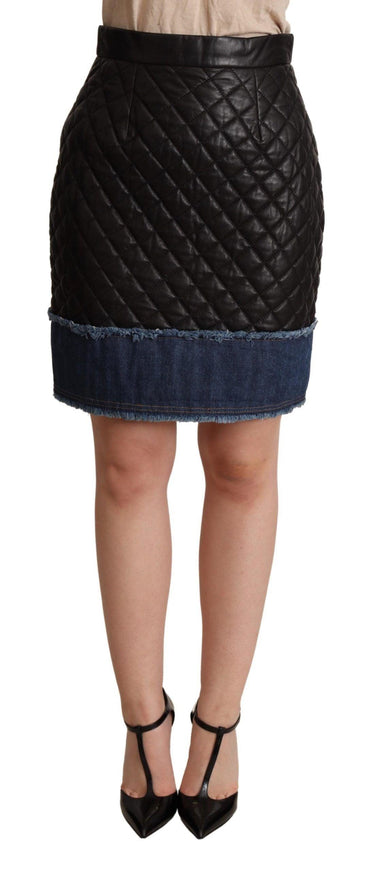 Dolce & Gabbana Black Quilted Leather Mini Skirts - Ellie Belle