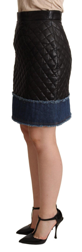 Dolce & Gabbana Black Quilted Leather Mini Skirts - Ellie Belle