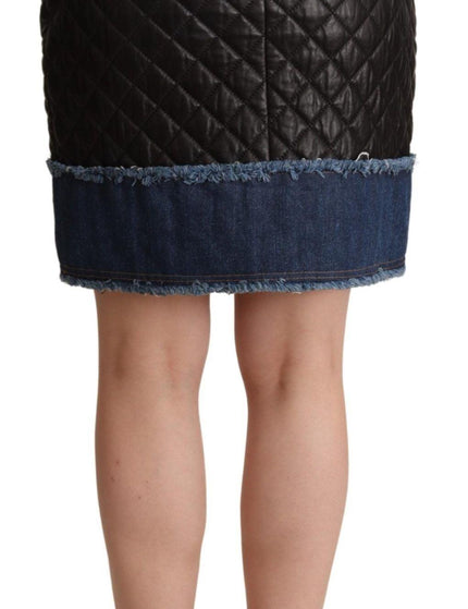 Dolce & Gabbana Black Quilted Leather Mini Skirts - Ellie Belle