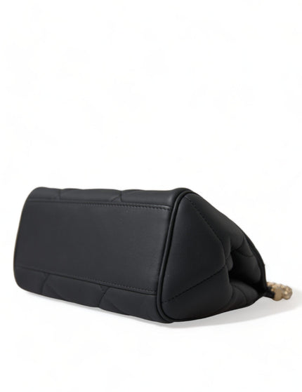 Dolce & Gabbana Black Quilted Leather Women Borse Top Handle Shoulder SICILY Bag - Ellie Belle