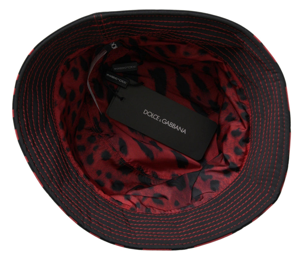 Dolce & Gabbana Black Red Logo Reversible Bucket Capello Hat - Ellie Belle