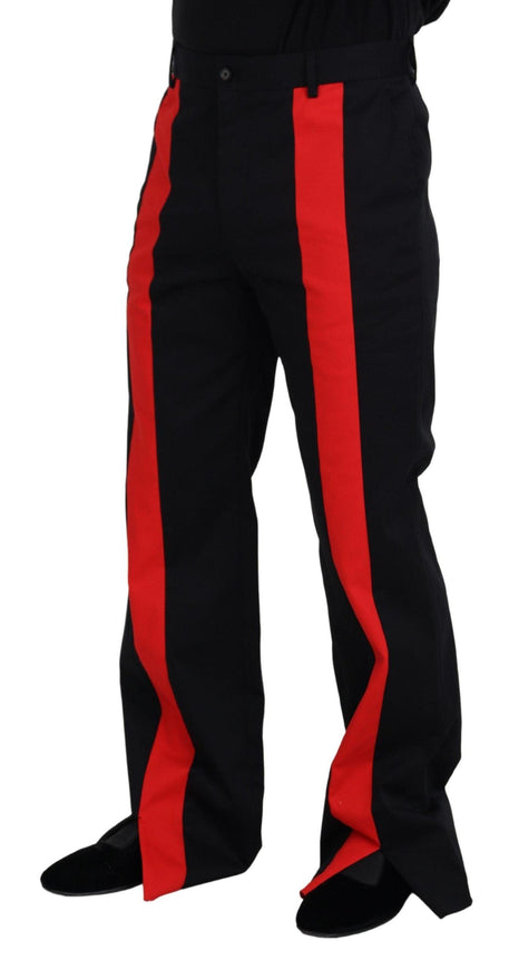 Dolce & Gabbana Black Red Men Straight Leg Pants - Ellie Belle