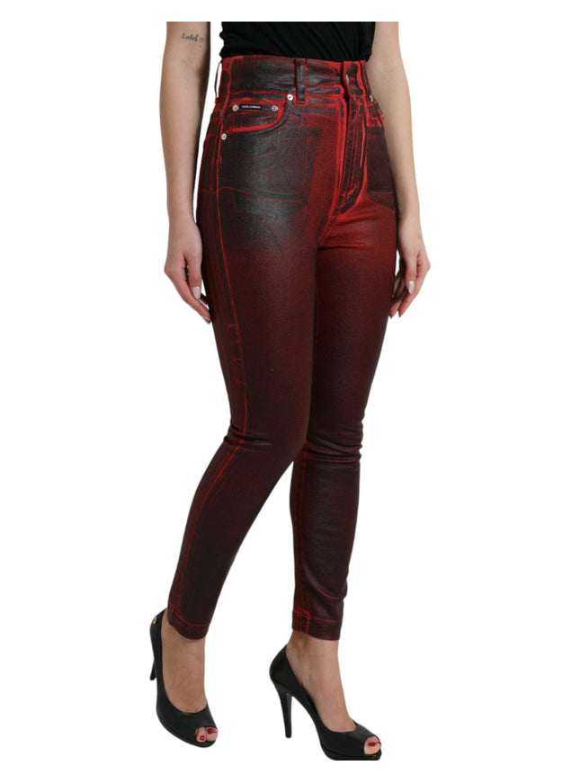 Dolce & Gabbana Black Red Ombre Cotton Skinny Denim Jeans - Ellie Belle