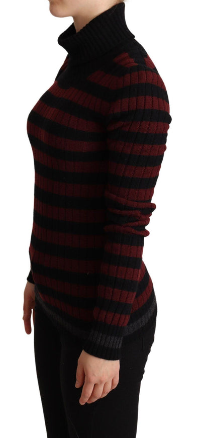 Dolce & Gabbana Black Red Striped Wool Pullover Sweater - Ellie Belle