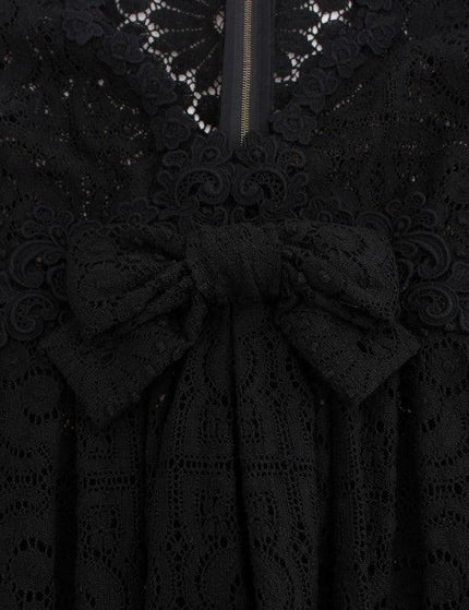 Dolce & Gabbana Black Ricamo Knitted Full Length Maxi Dress - Ellie Belle