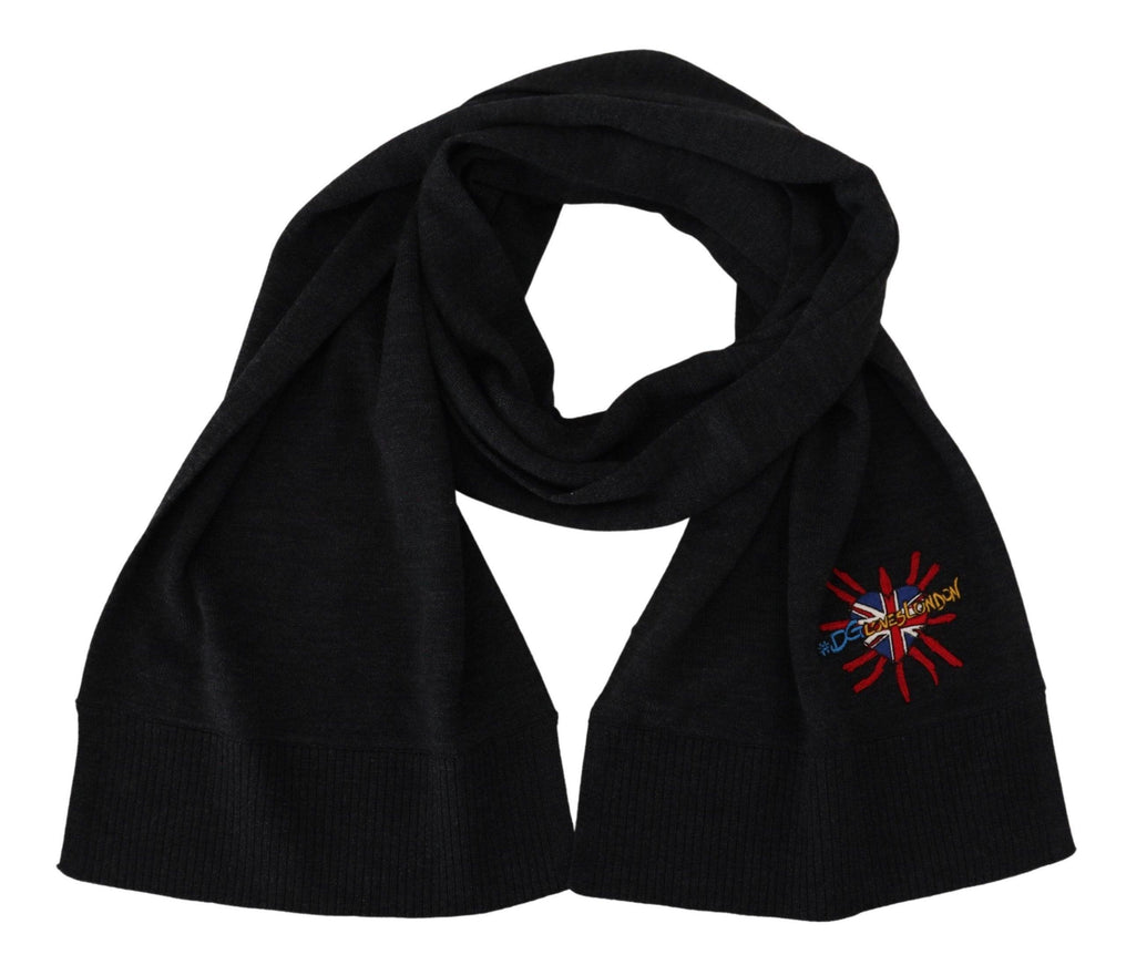 Dolce & Gabbana Black Sacred Heart #DGLovesLondon Wrap Scarf - Ellie Belle