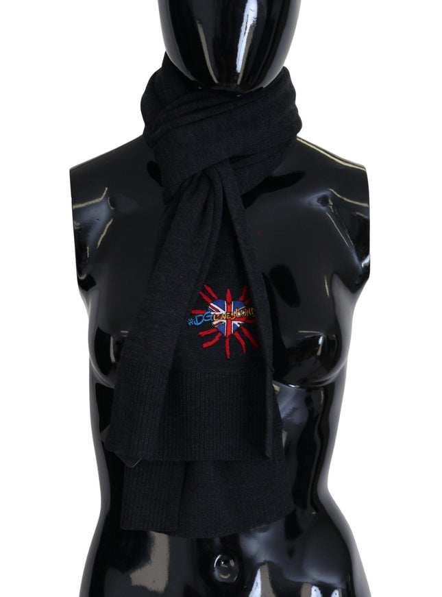 Dolce & Gabbana Black Sacred Heart #DGLovesLondon Wrap Scarf - Ellie Belle