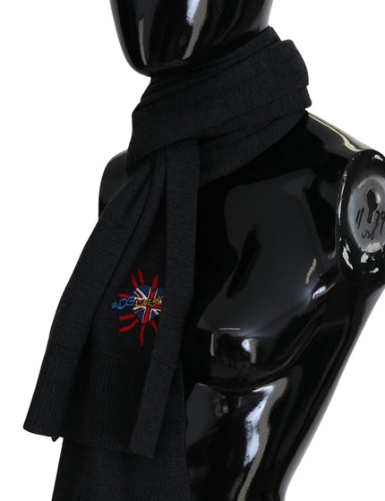 Dolce & Gabbana Black Sacred Heart #DGLovesLondon Wrap Scarf - Ellie Belle