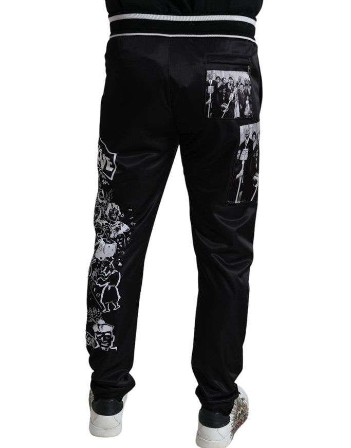 Dolce & Gabbana Black Sacred Heart LOVE Print Jogger Pants - Ellie Belle