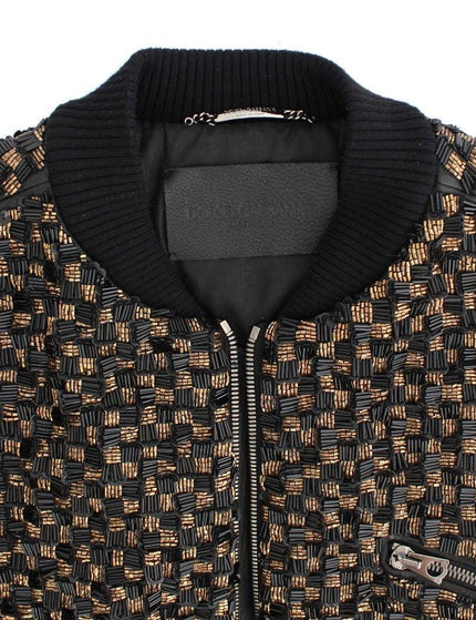 Dolce & Gabbana Black Sequined Goatskin Jacket - Ellie Belle