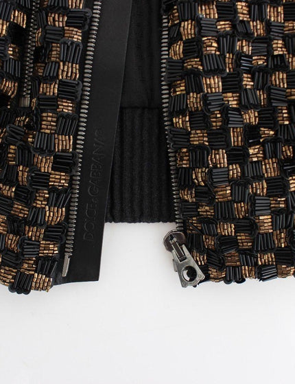 Dolce & Gabbana Black Sequined Goatskin Jacket - Ellie Belle