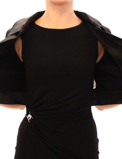 Dolce & Gabbana Black Shiny Stretch Bolero Shrug Jacket - Ellie Belle