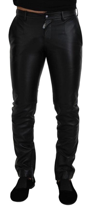 Dolce & Gabbana Black Shiny Stretch Skinny Pants - Ellie Belle