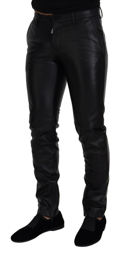 Dolce & Gabbana Black Shiny Stretch Skinny Pants - Ellie Belle