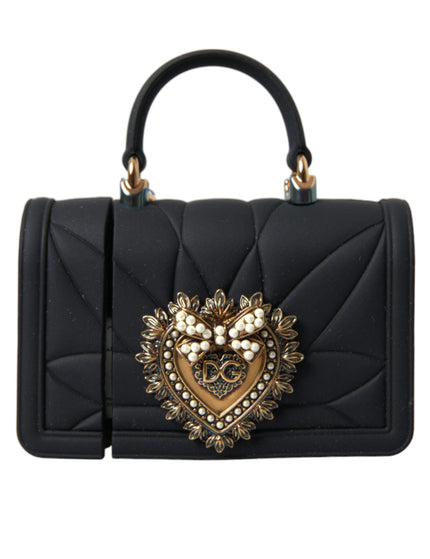 Dolce & Gabbana Black Silicone Devotion Heart Gold Chain Airpods Case - Ellie Belle