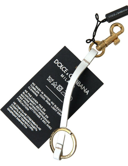Dolce & Gabbana Black Silicone DG Logo Gold Brass Keychain - Ellie Belle