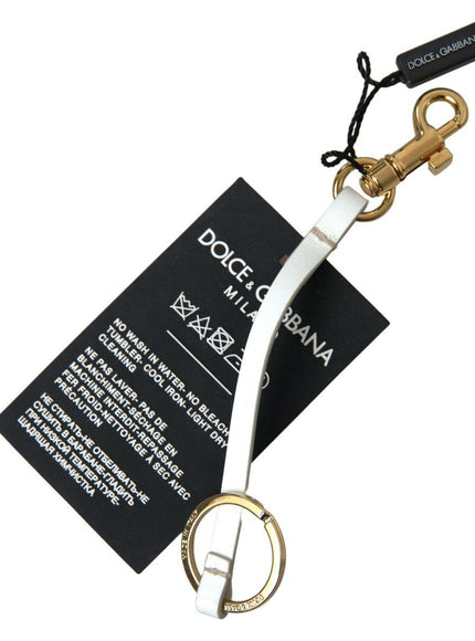 Dolce & Gabbana Black Silicone DG Logo Gold Brass Keychain