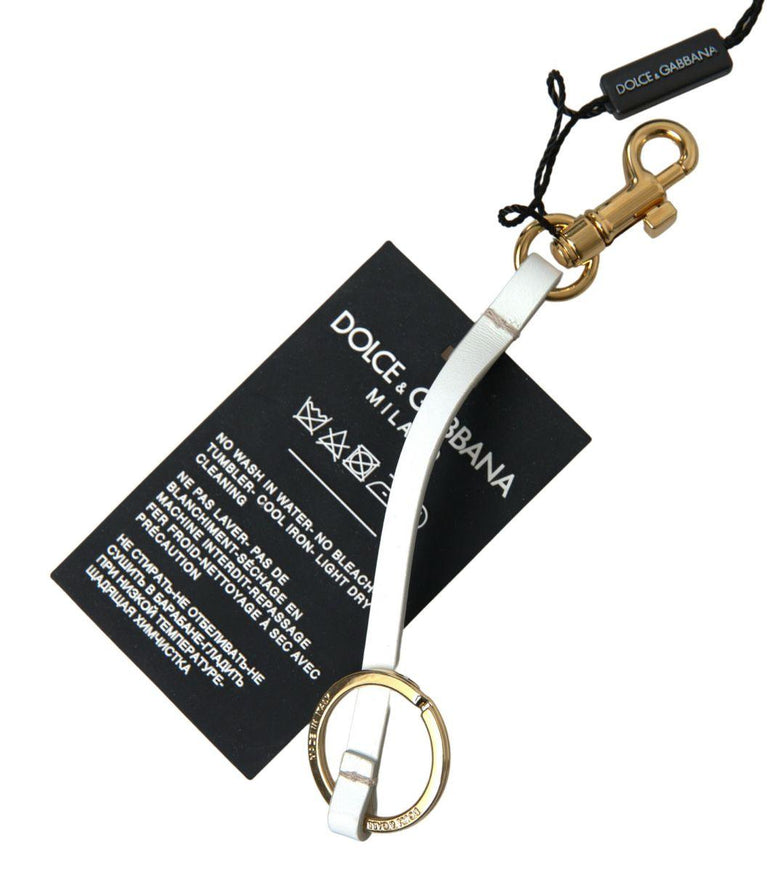 Dolce & Gabbana Black Silicone DG Logo Gold Brass Keychain - Ellie Belle