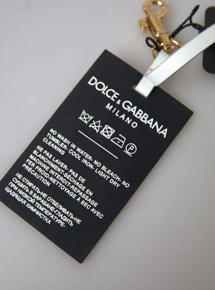 Dolce & Gabbana Black Silicone DG Logo Gold Brass Keychain