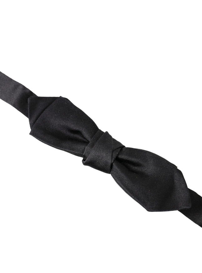 Dolce & Gabbana Black Silk Adjustable Neck Men Papillon Bow Tie - Ellie Belle