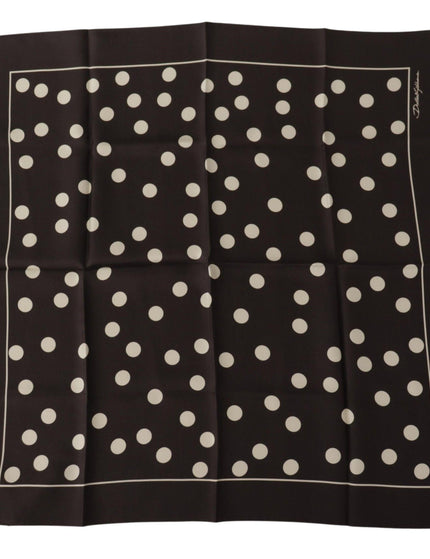 Dolce & Gabbana Black Silk Dotted Square Bandana Handkerchief Scarf - Ellie Belle