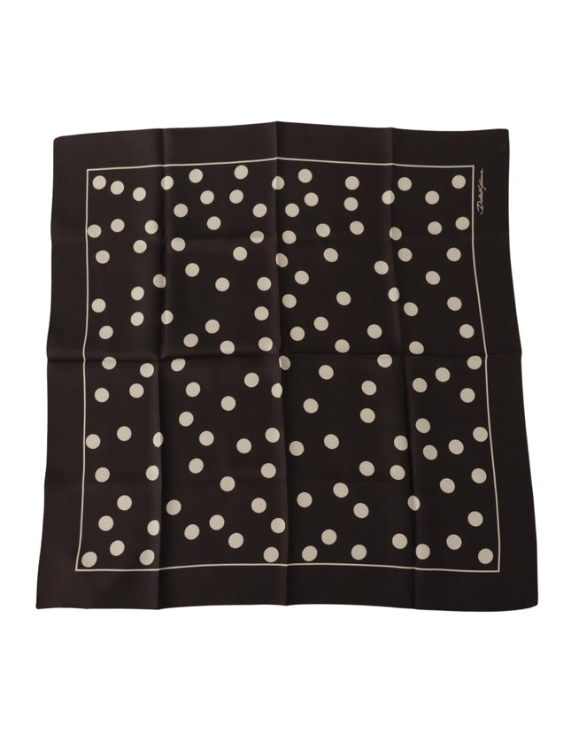 Dolce & Gabbana Black Silk Dotted Square Bandana Handkerchief Scarf - Ellie Belle