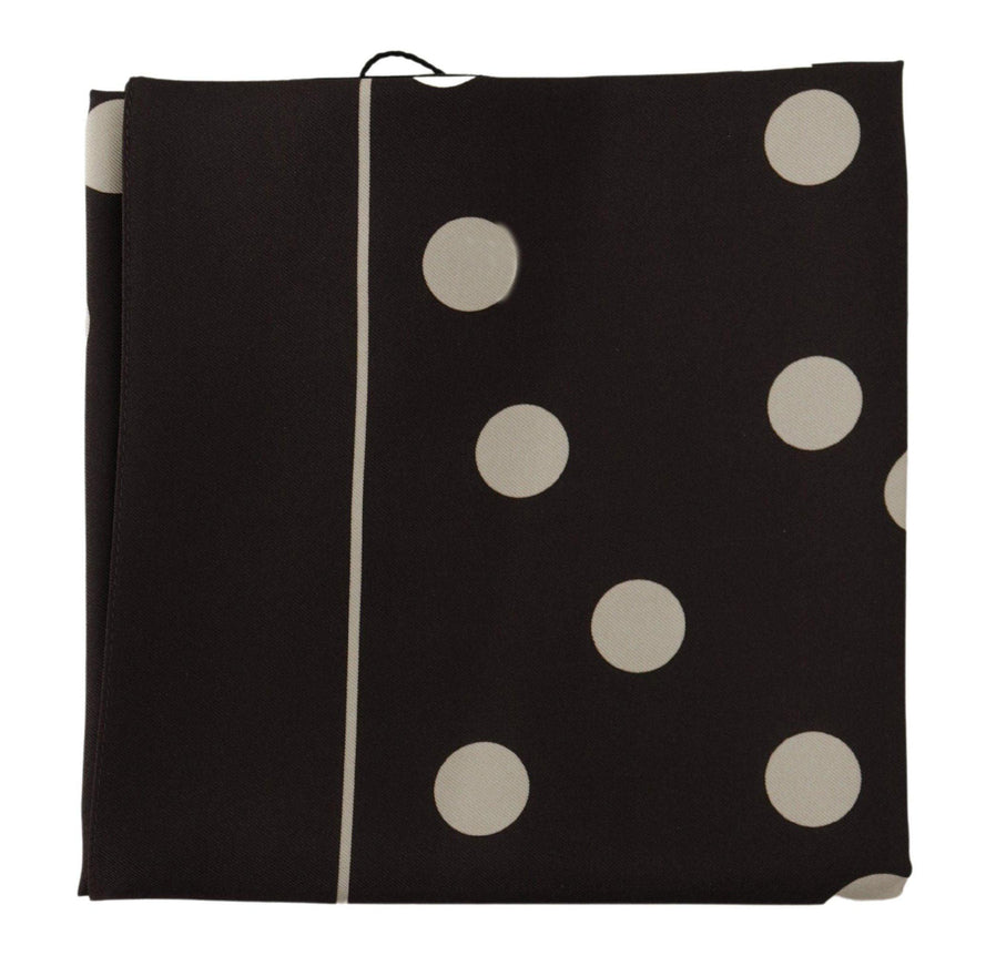 Dolce & Gabbana Black Silk Dotted Square Bandana Handkerchief Scarf - Ellie Belle