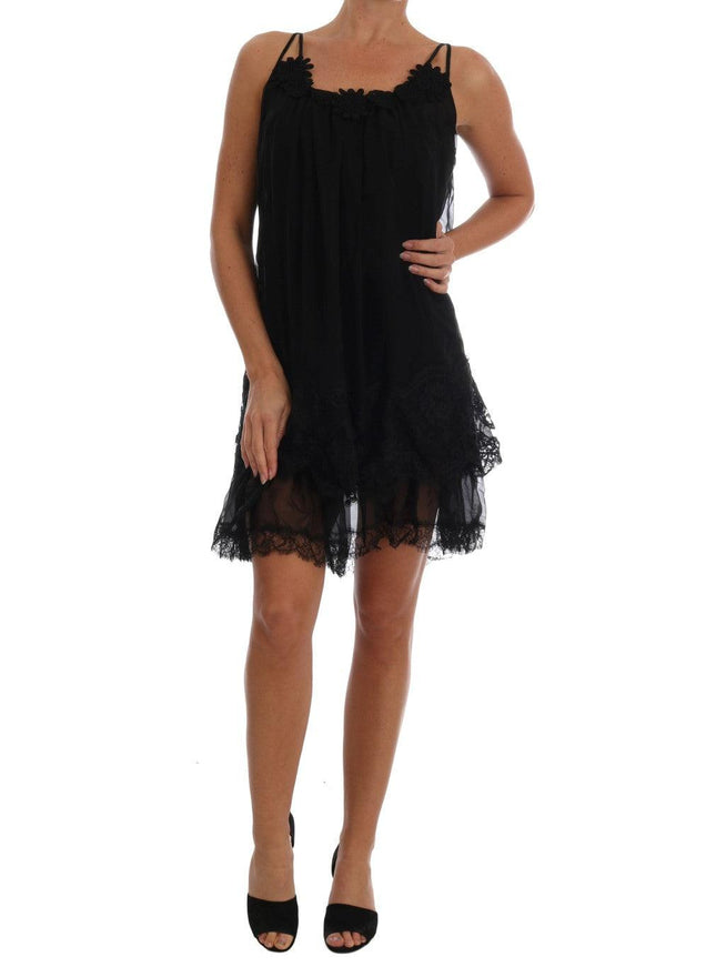 Dolce & Gabbana Black Silk Lace Chemise Dress - Ellie Belle
