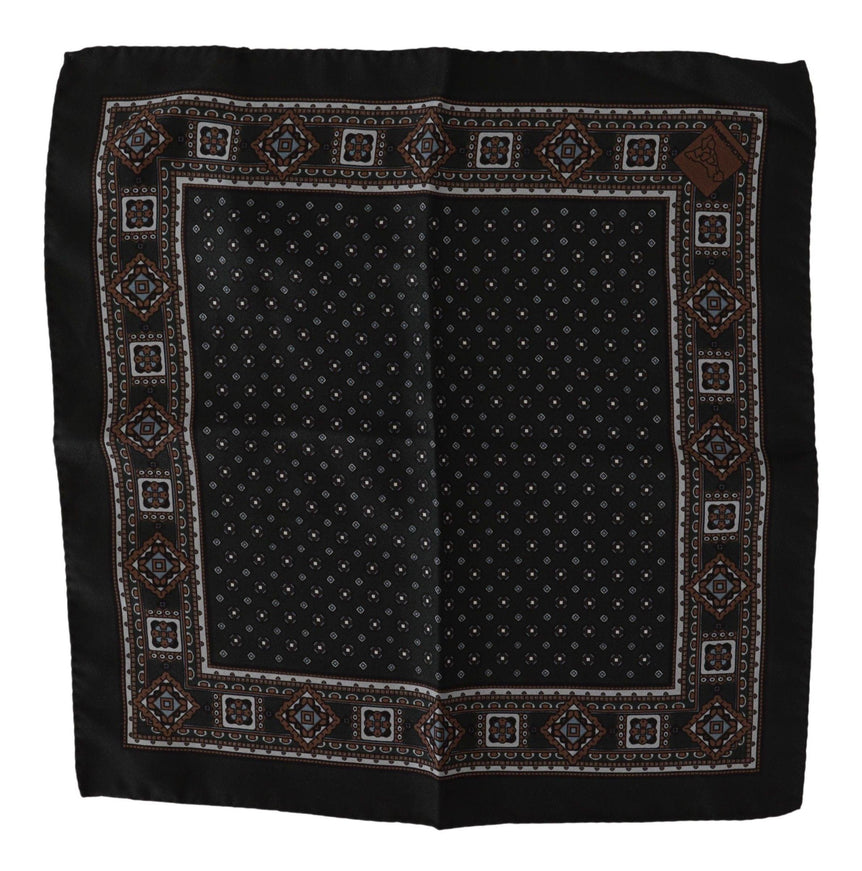 Dolce & Gabbana Black Silk Men Pocket Square Handkerchief Scarf - Ellie Belle