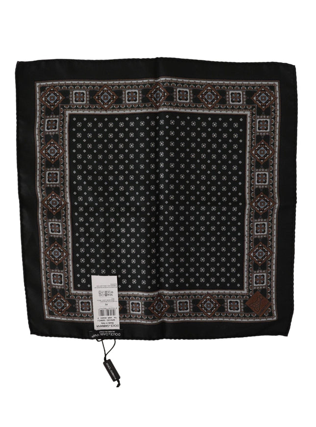 Dolce & Gabbana Black Silk Men Pocket Square Handkerchief Scarf - Ellie Belle
