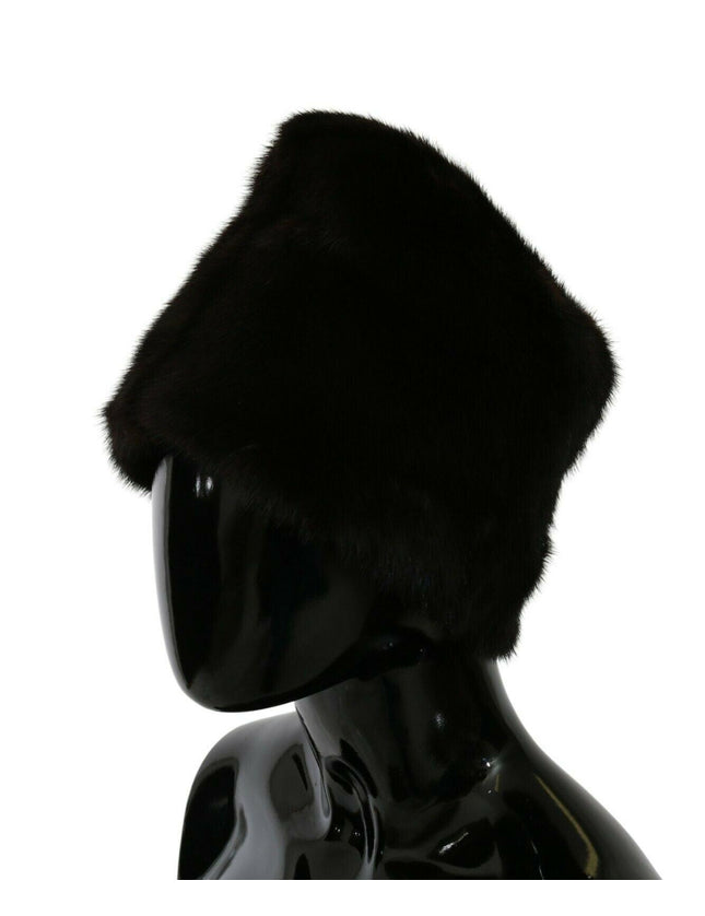 Dolce & Gabbana Black Silk Mink Fur Women Beanie Hat - Ellie Belle
