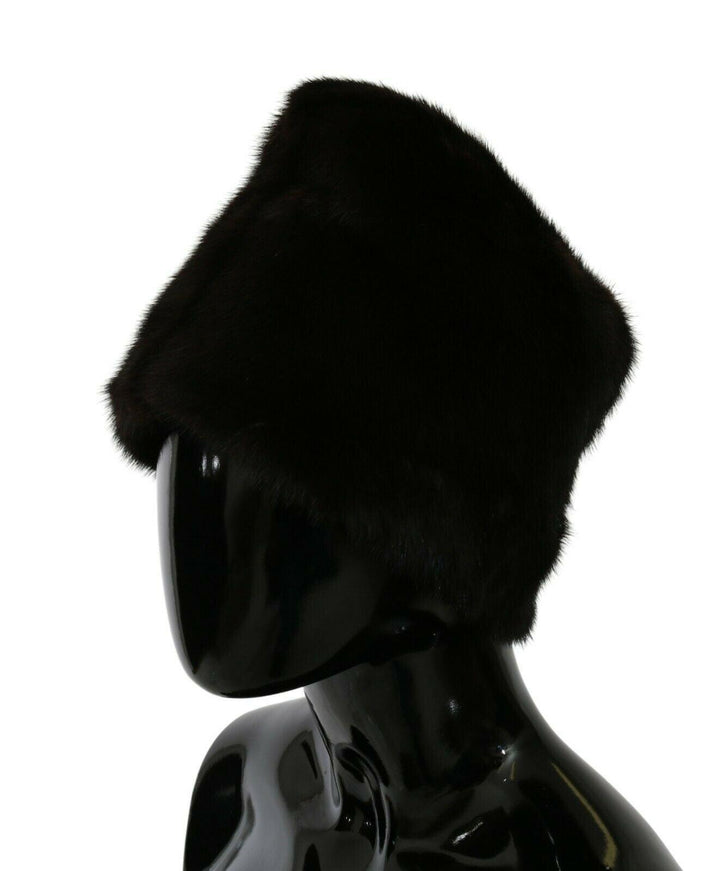 Dolce & Gabbana Black Silk Mink Fur Women Beanie Hat - Ellie Belle