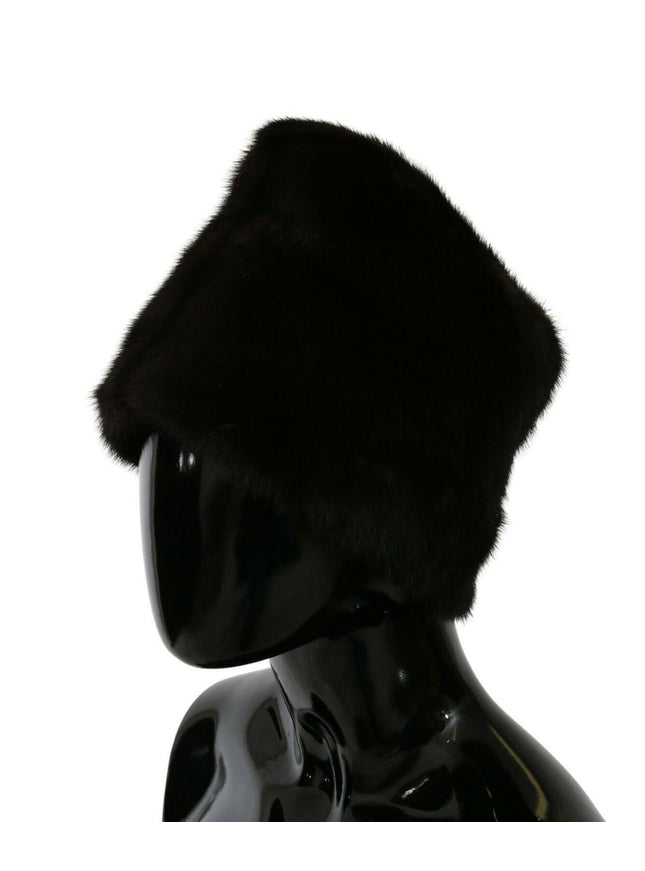 Dolce & Gabbana Black Silk Mink Fur Women Beanie Hat - Ellie Belle