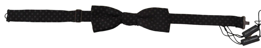 Dolce & Gabbana Black Silk Patterned Necktie Men Accessory Bow Tie - Ellie Belle
