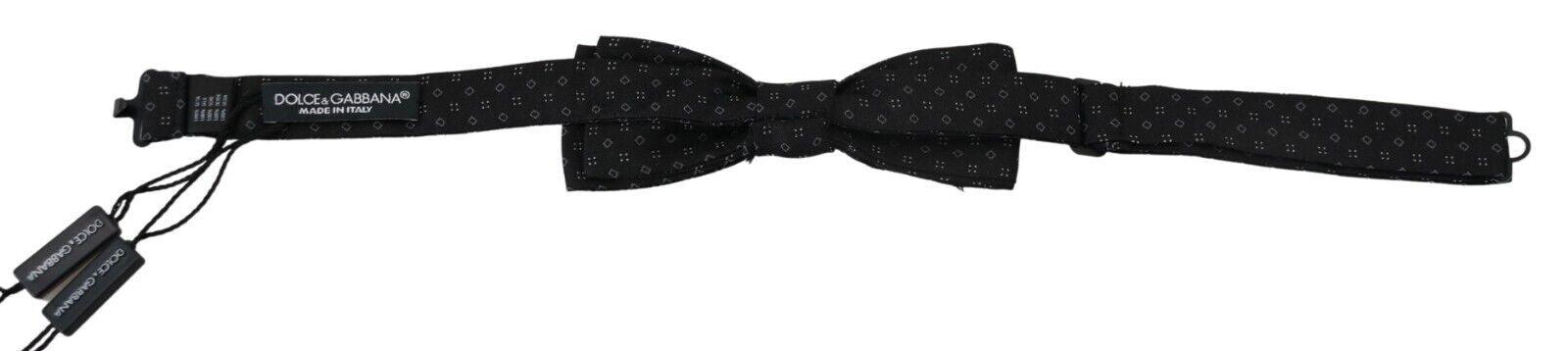 Dolce & Gabbana Black Silk Patterned Necktie Men Accessory Bow Tie - Ellie Belle