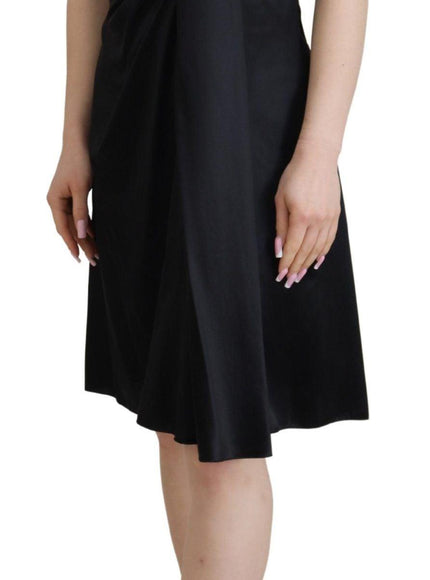 Dolce & Gabbana Black Silk Shift Short Mini Party Dress - Ellie Belle