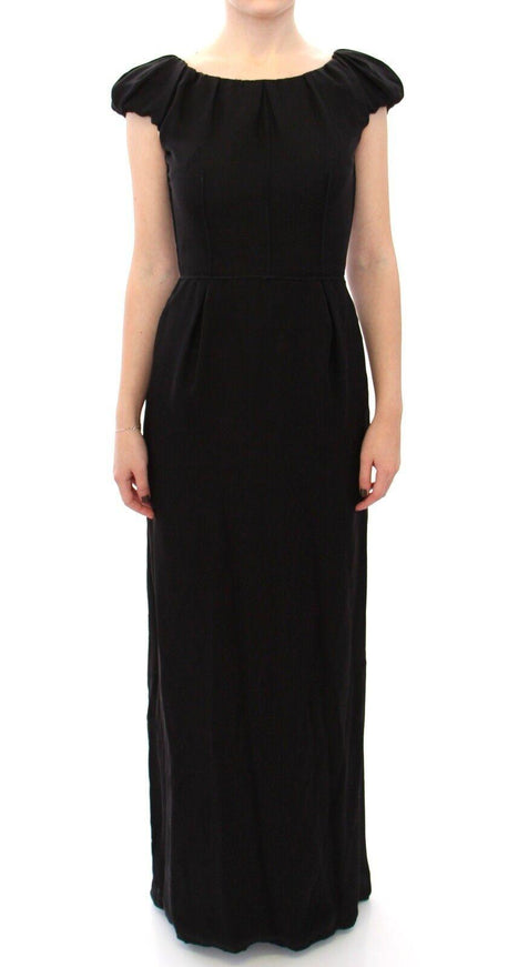 Dolce & Gabbana Black Silk Shortsleeve Gown Maxi IT Dress - Ellie Belle