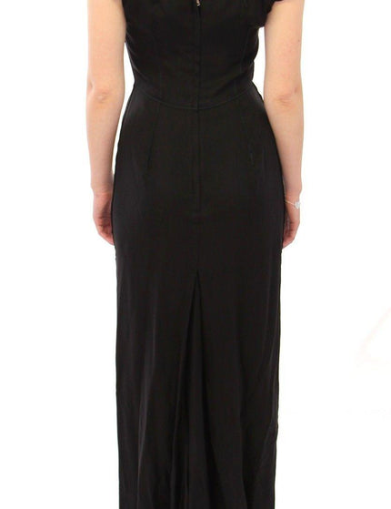 Dolce & Gabbana Black Silk Shortsleeve Gown Maxi IT Dress - Ellie Belle