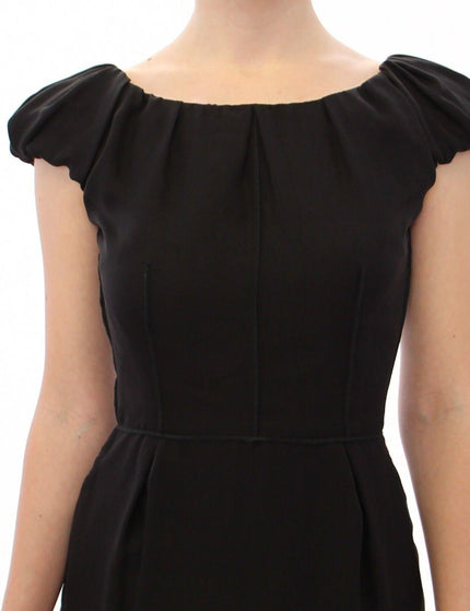 Dolce & Gabbana Black Silk Shortsleeve Gown Maxi IT Dress - Ellie Belle