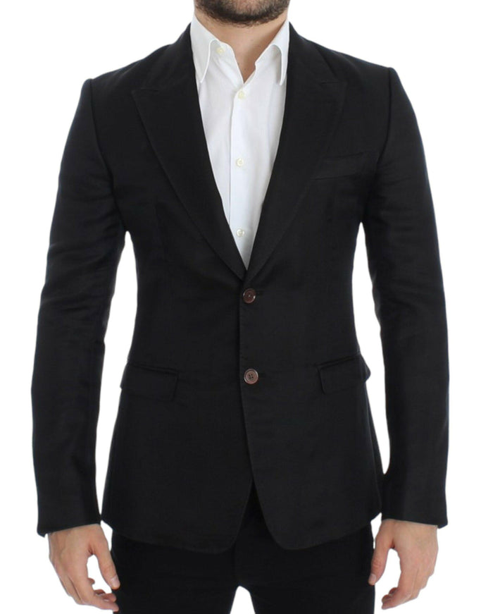 Dolce & Gabbana Black silk slim fit blazer - Ellie Belle