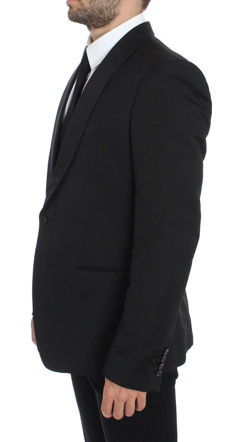 Dolce & Gabbana Black Silk Slim One Button Blazer - Ellie Belle