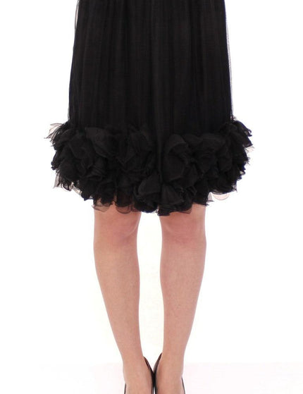 Dolce & Gabbana Black Silk Transparent Above Knees Skirt - Ellie Belle