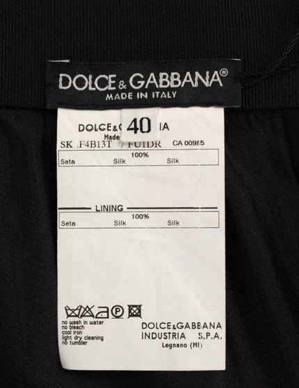 Dolce & Gabbana Black Silk Transparent Above Knees Skirt - Ellie Belle