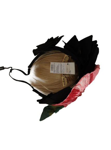 Dolce & Gabbana Black Silk White Hair Parrucchiera Diadem Headband - Ellie Belle