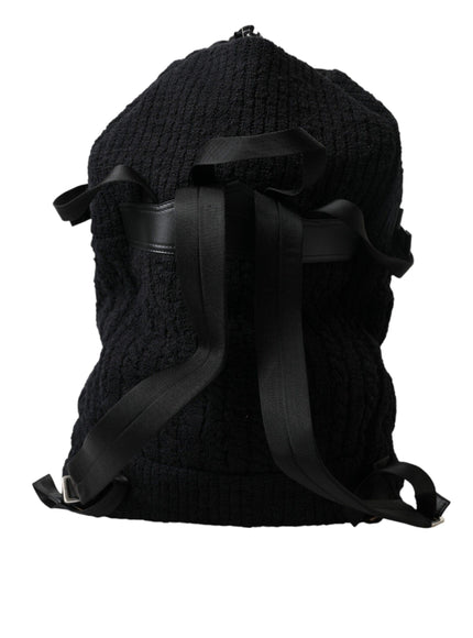 Dolce & Gabbana Black Silver Wool Zaino Tricot Backpack Men Bag - Ellie Belle