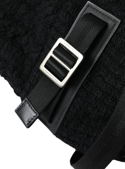 Dolce & Gabbana Black Silver Wool Zaino Tricot Backpack Men Bag - Ellie Belle