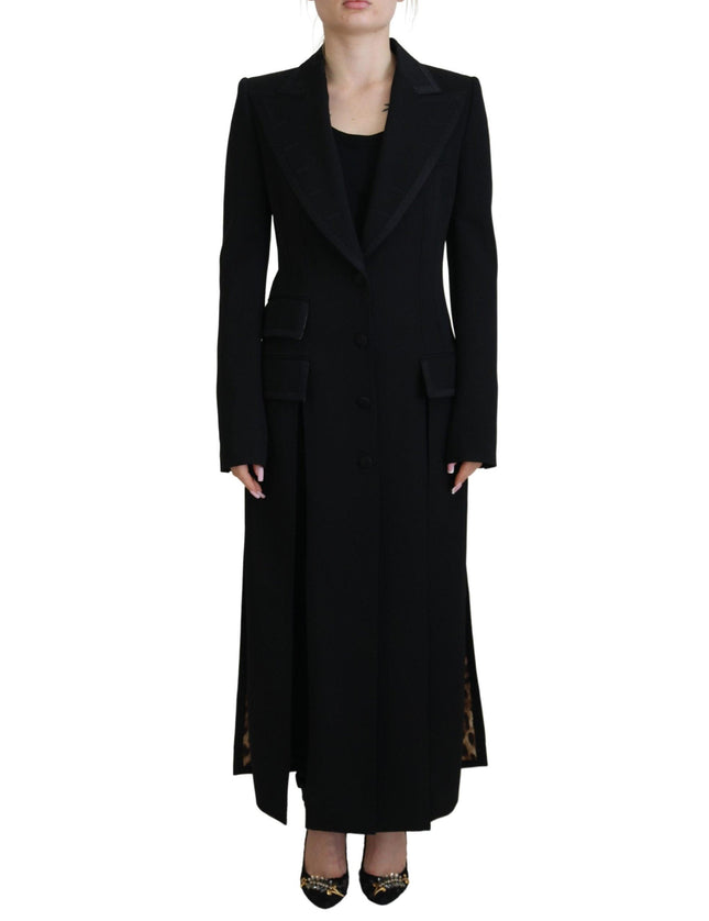 Dolce & Gabbana Black Single Breasted Coat Polyester Jacket - Ellie Belle