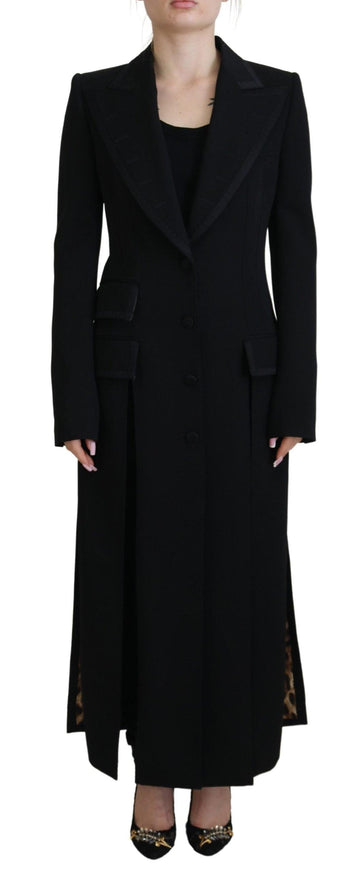 Dolce & Gabbana Black Single Breasted Coat Polyester Jacket - Ellie Belle